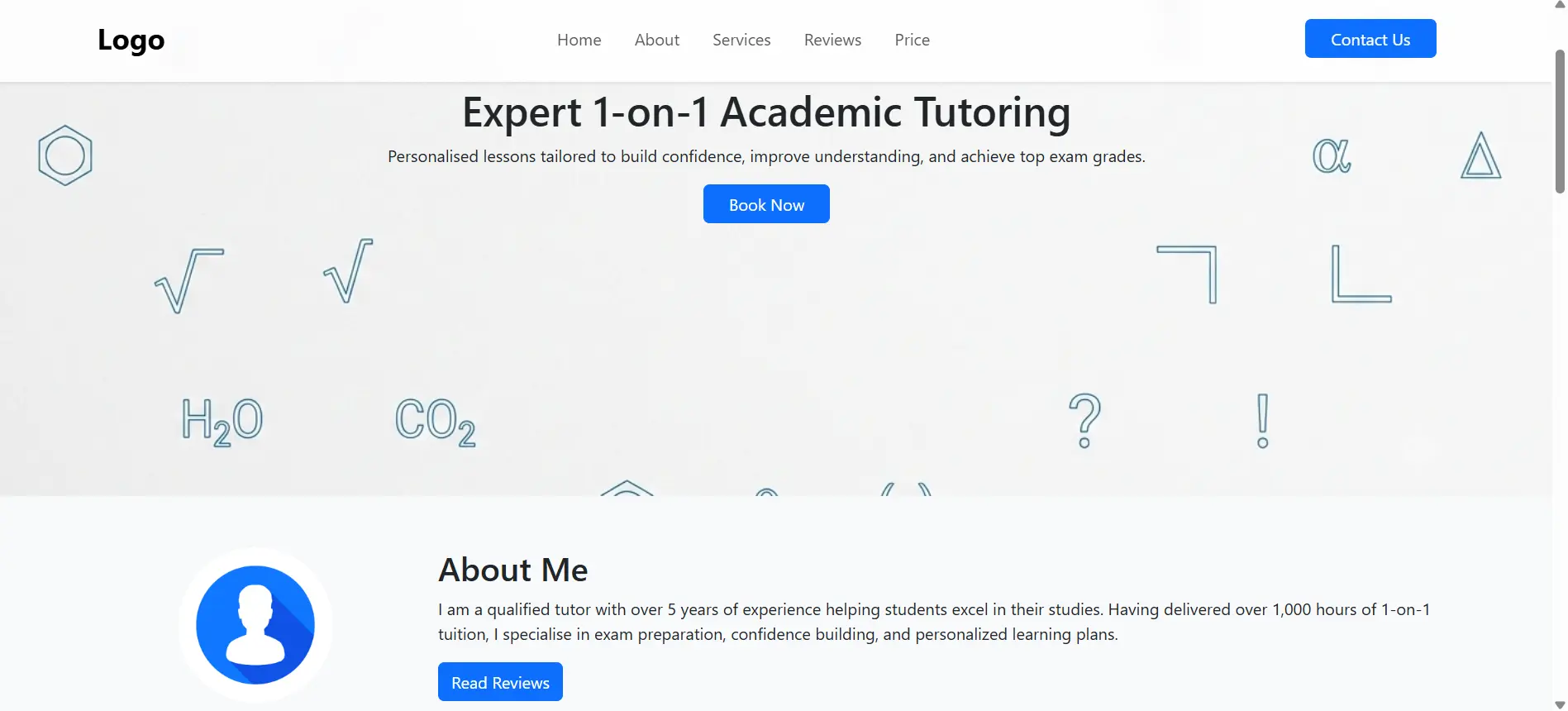 Professional tutoring website designed and developed by West LDN Digital